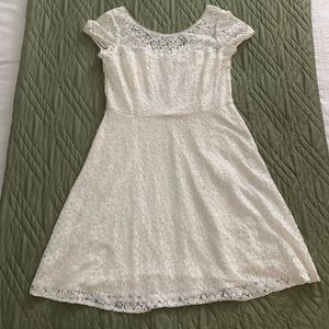 WHBM Cap-Sleeve Fit and Flare Lace Dress